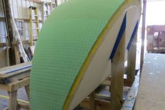 A 'reticulated foam skin, was next applied to the surface for further accuracy in the mould's final surface.